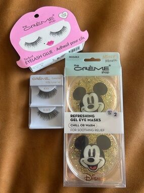 The Crème Shop Disney Mickey Eye Mask + Lashes + Lash Glue Bundle | NIBS